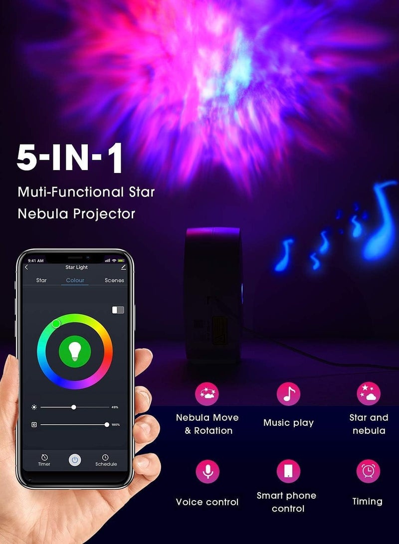 Smart Star Projector Light for Bedroom Control by Smart APP  Voice Control, 3D LED Projector Night Light with Nebula and Timing for Kids Bedroom Party Décor - Image 3