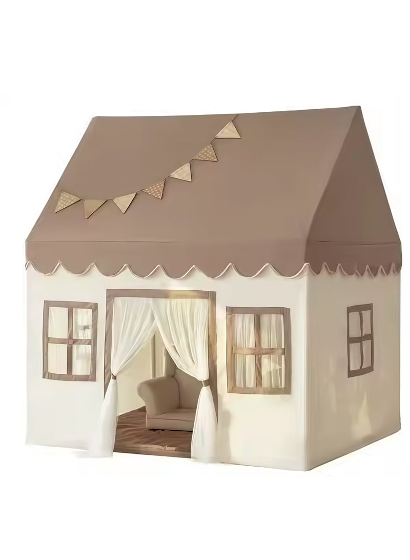 Leon Home Large Kids Playhouse Tent with Soft Mat and Bunting Flags, Indoor Castle Bed Tent for Boys and Girls, Toddler Play Tent for Indoor Fun - Image 2