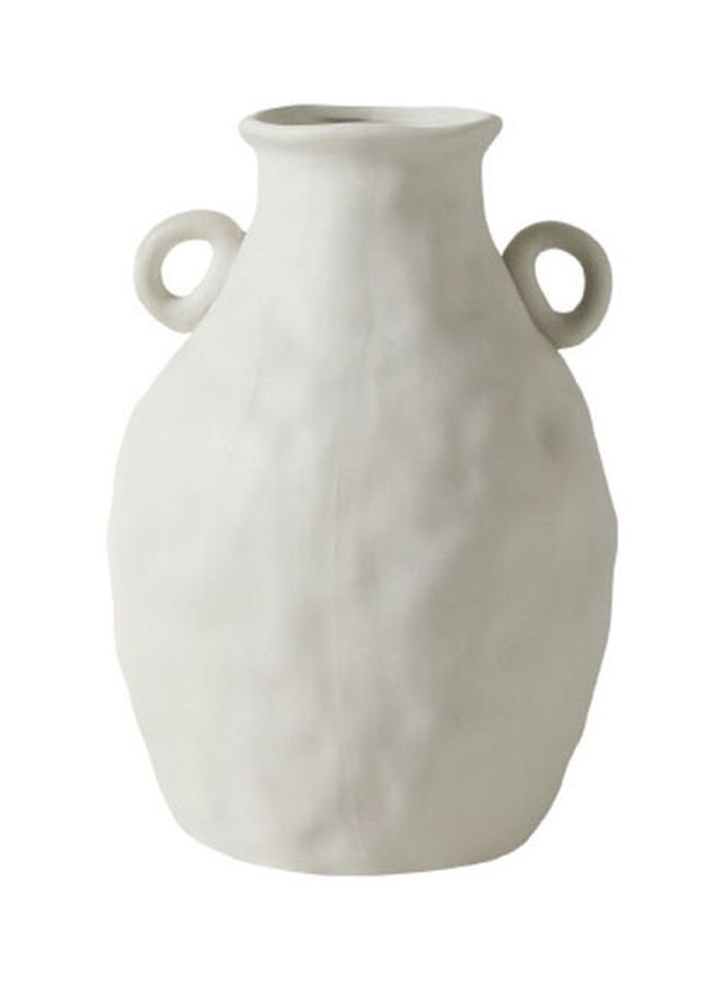 Ceramic Flower Vase White 19x11cm - Image 1