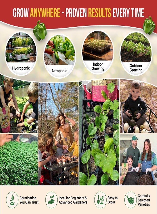 Organo Republic 14 Sweet & Hot Peppers Seeds Variety Pack - 1,030+ Non-GMO Heirloom Pepper Seeds for Outdoor and Indoor Home Gardening, Including Pepper Cayenne, Habanero, Jalapeno, Poblano, Serrano - Image 5