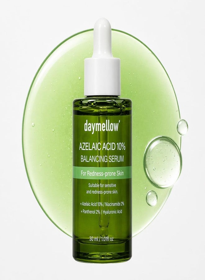 daymellow Azelaic Acid 10% Balancing Serum for Face - Redness Relief & Acne Scar Treatment with Cica, Ectoin, Niacinamide - Soothing Facial Serum for Sensitive Skin, 1.01 fl oz - Image 1