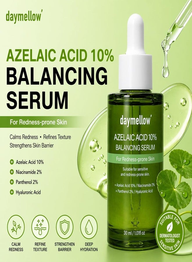 daymellow Azelaic Acid 10% Balancing Serum for Face - Redness Relief & Acne Scar Treatment with Cica, Ectoin, Niacinamide - Soothing Facial Serum for Sensitive Skin, 1.01 fl oz - Image 2