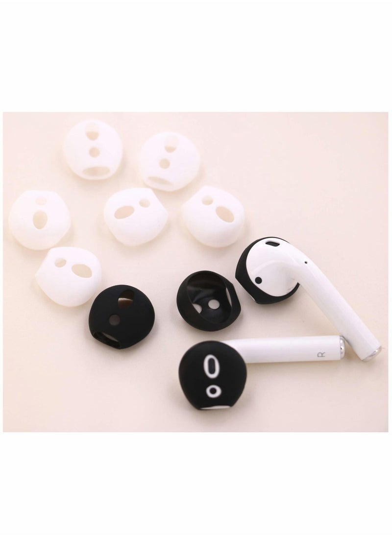 Y&D - 5 Pairs Silicone Earbuds for AirPods 2, Ultra Thin Slim Rubber Ear Tips Gels Anti-Slip Cover, Compatible with Apple 2 (2 Black, 3 White, Fit in The Charging Case) - Image 1