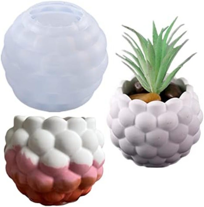 Anktily Concrete Flower Pot Silicone Molds Retro Pattern Art Design Silicone Planter Molds Succulent Plants Cement Clay Molds Epoxy Jewelry Storage Box  Moulds - Image 3
