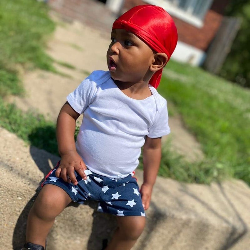 ForceWave 2 PCS Silky Satin Baby Durags for Boys Girls Infant - Image 4