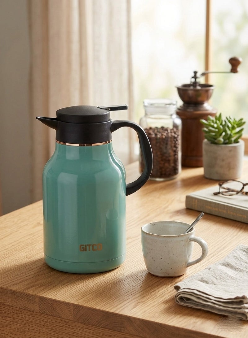 GITCO Stainless Steel Vacuum Insulated Flask 1.7L, Double Wall Thermal Beverage carafe, Leakproof Lid, Non-Slip Base, 12H Hot / 24H Cold Retention - Image 3