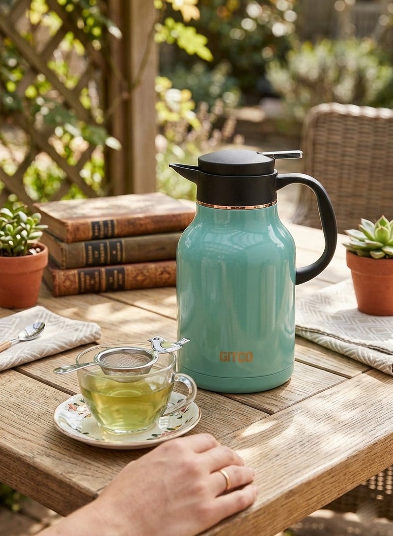 GITCO Stainless Steel Vacuum Insulated Flask 1.7L, Double Wall Thermal Beverage carafe, Leakproof Lid, Non-Slip Base, 12H Hot / 24H Cold Retention - Image 4