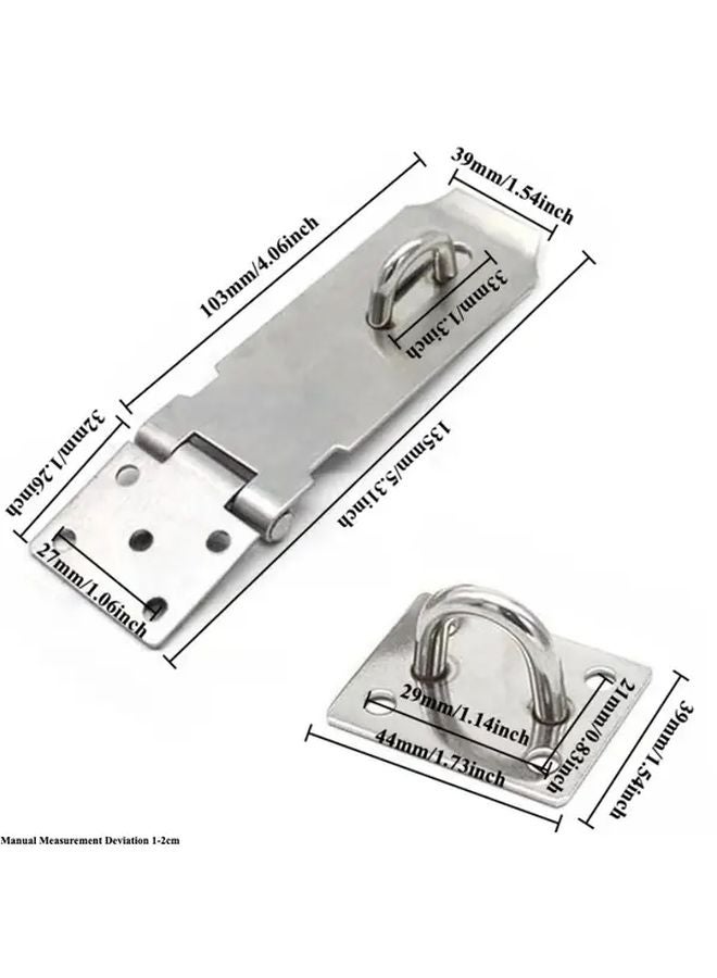 3 Inch Heavy Duty Stainless Steel Door Lock Hasp Latch 3 Pcs Silvery Brushed Finish - Image 3