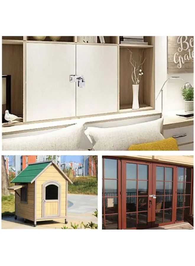 3 Inch Heavy Duty Stainless Steel Door Lock Hasp Latch 3 Pcs Silvery Brushed Finish - Image 5