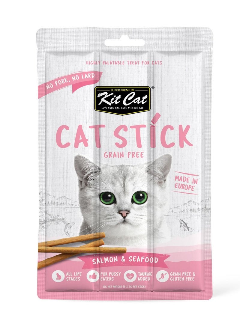 Kit Cat Grain Free Cat Stick Salmon & Seafood 15g - Image 1
