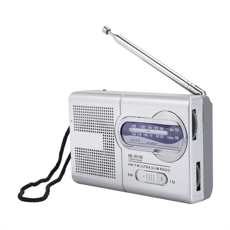مكبر صوت ومستقبل راديو متعدد الوظائف صغير الجيب AM FM BCR119 مع هوائي قابل للاستبدال - Image 3