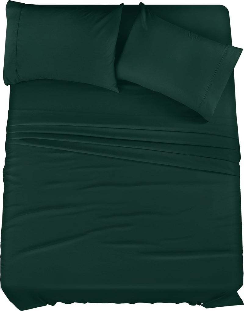Utopia Bedding Full Bed Sheets Set 4 Piece Bedding Brushed Microfiber Shrinkage and Fade Resistant Easy Care Emerald Green