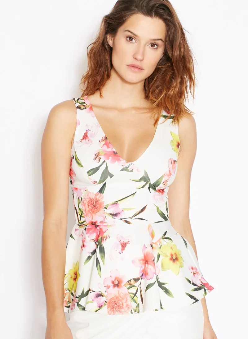 Ginger Floral Printed Peplum Top