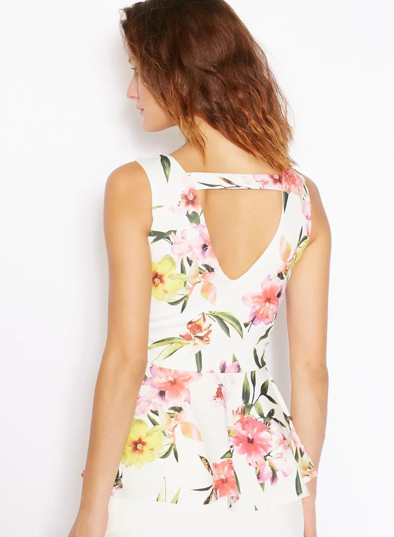 Ginger Floral Printed Peplum Top