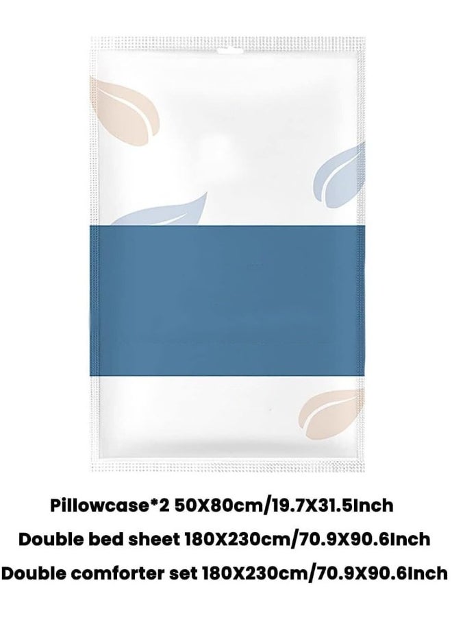 Generic 4 PCS Bed Sheets Set Disposable for Travel Portable Sheet Quilt Cover Pillowcase Set for Travel Business Trip Spa Hotel  - Image 1