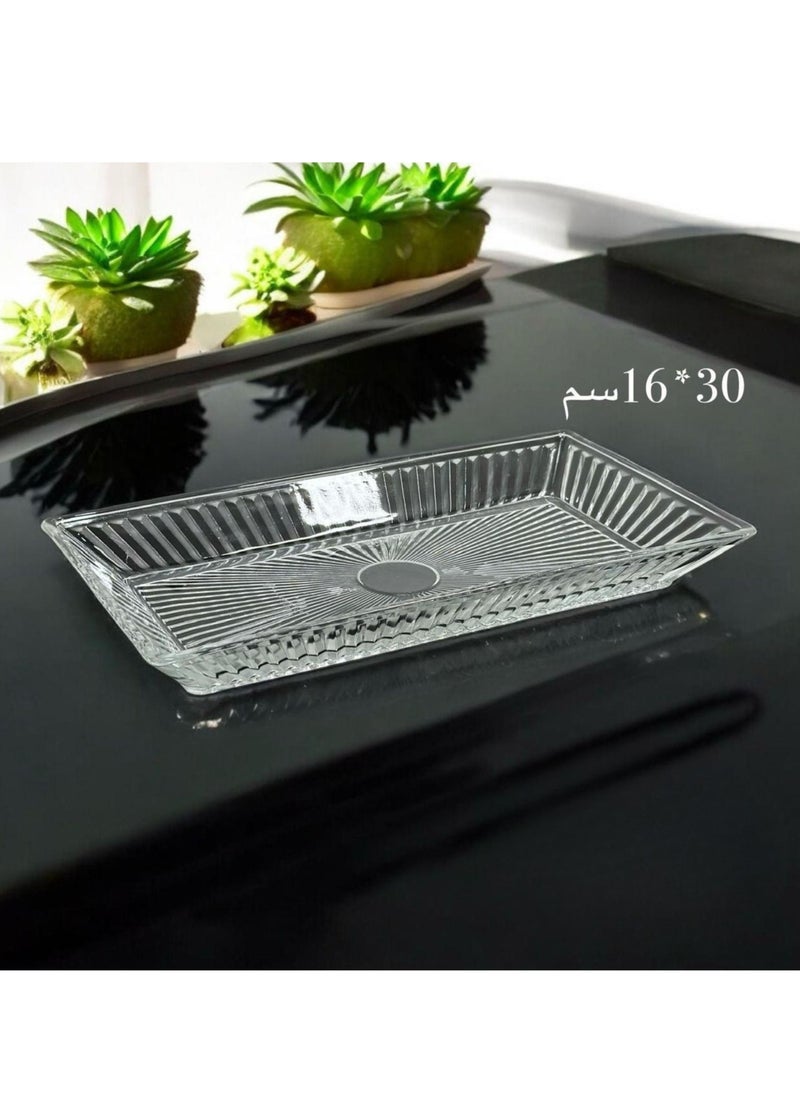 Generic Glass Serving Platter Rectangular 30X16 cm 
