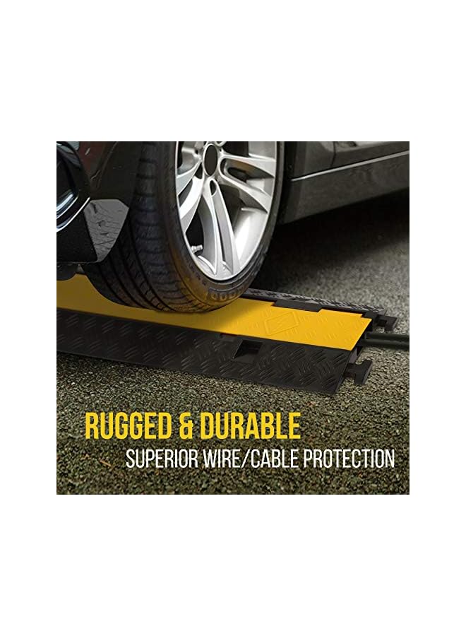Pyle Cable Ramp Protective Cover - 2,000 lbs Max Heavy Duty Hose & Cable Track Protector w/Flip-open Top Cover & 2 Channel Groove Design - Cable Concealer for Outdoor & Indoor Use - Pyle PCBLCO26  - Image 2