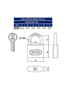 Kale Casting Padlock 63 mm. 10-160 - pzsku/Z44FF2AB3E6EDE0685BD3Z/45/_/1739902639/173488c0-29fb-4819-8798-0e20b1d425c3