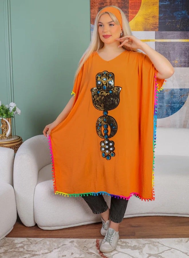 Zmurud Crepe Blouse -Embroidered  - Image 2