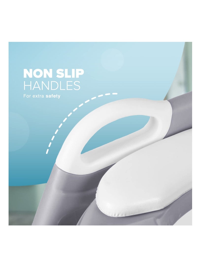 Adjustable Potty Ladder Seat for Toilet Training with Steps, Handle and Soft Cushion Design, Kids Folding Potty Toilet Trainer, Splash Guard Anti-Slip Pad Step Stool for Boys Girls  - Image 5
