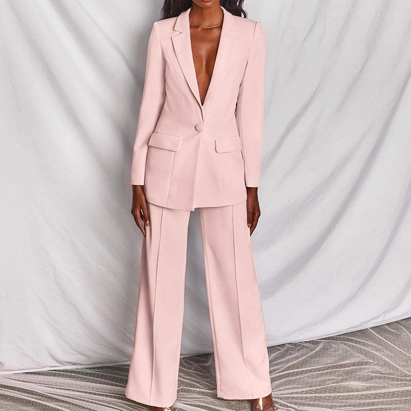 Professional style high-end womens suit suit top trousers Pink