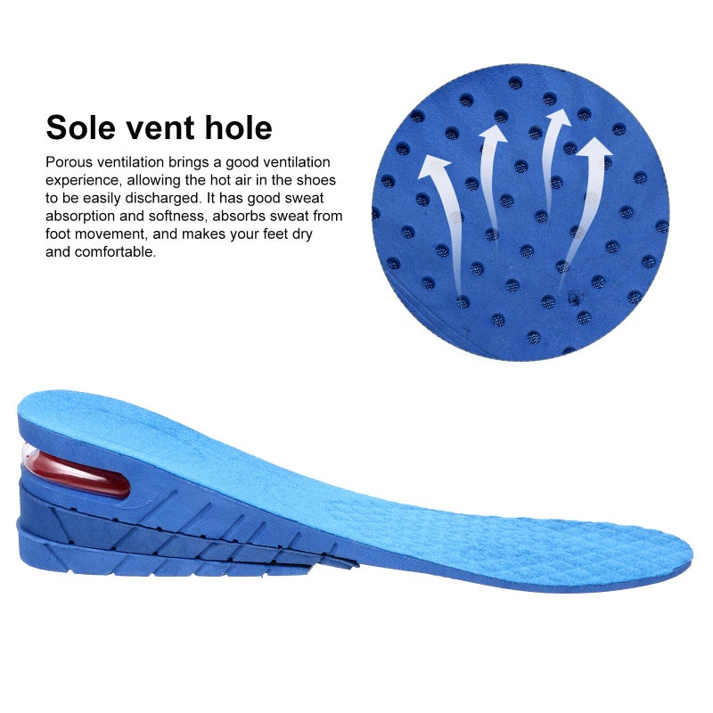 Air Inflated Height Increase Insoles Shock Absorbing Heel Lift For Arch Support - Image 4