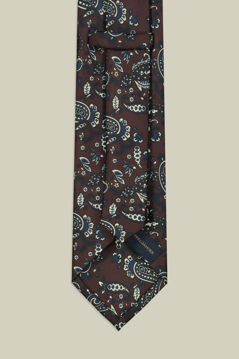 دوبل غانغر Men's paisley pattern tie - Bordeaux