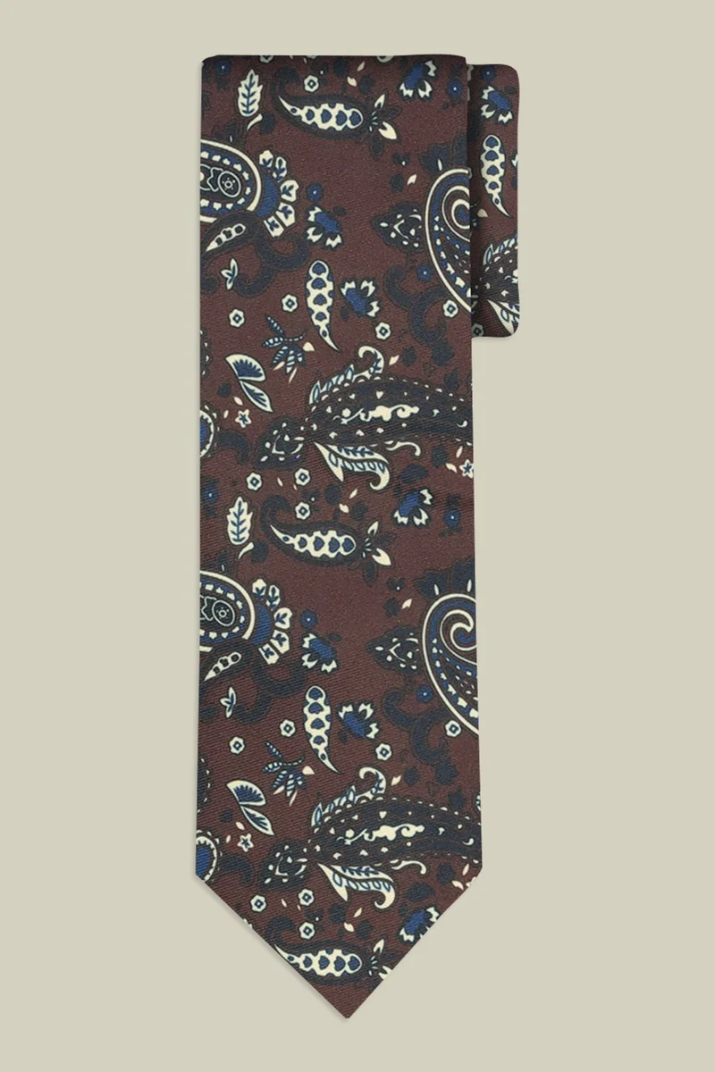 دوبل غانغر Men's paisley pattern tie - Bordeaux