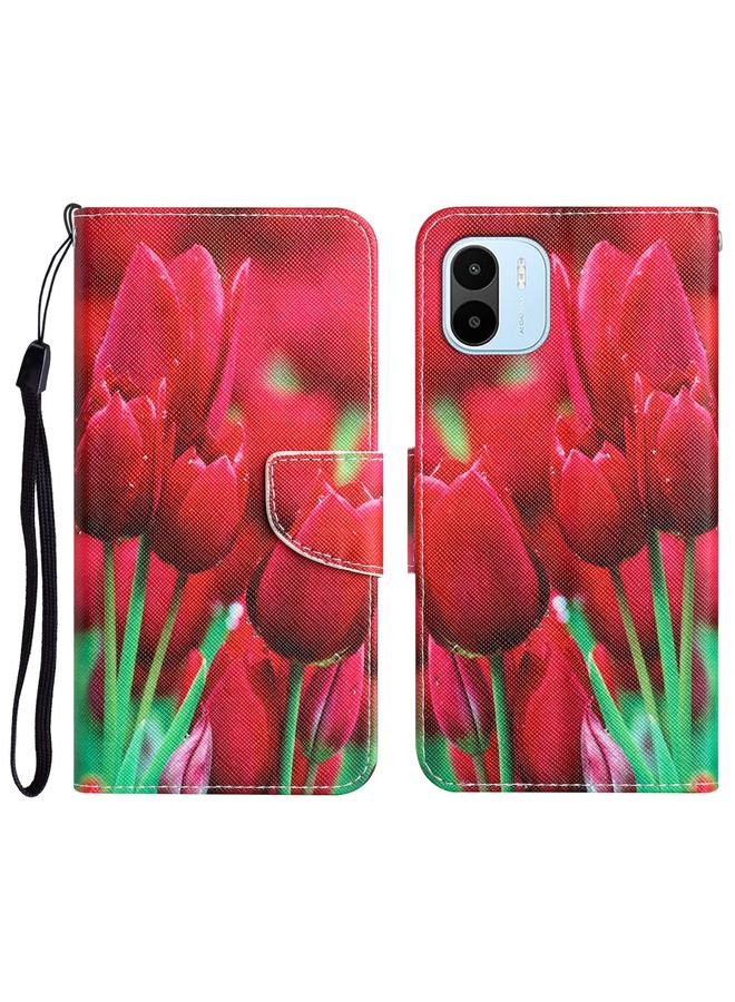 The Bros Case For Xiaomi Redmi A1 Colored Drawing Leather Phone Case