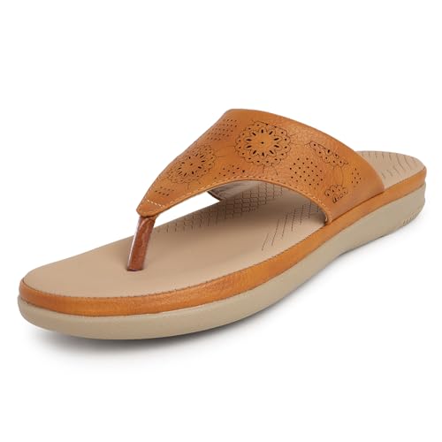 TRASE Flats for Women Stylish | Lightweight Comfortable Slippers for Woman | Soft Sole Ladies Footwear for All Day Comfort (Beige, 40 EURO) - Image 1