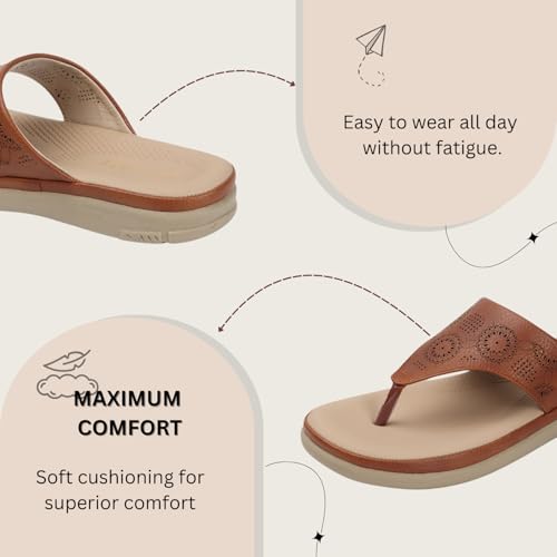 TRASE Flats for Women Stylish | Lightweight Comfortable Slippers for Woman | Soft Sole Ladies Footwear for All Day Comfort (Beige, 40 EURO) - Image 2
