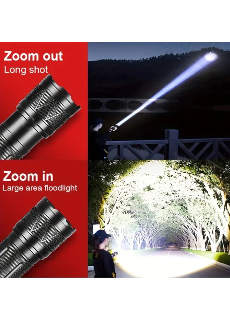 Super Bright LED Flashlight, 12000mAh Rechargeable Battery, Handheld Torch for Home Security, Safety, Cleaning, No Waterproof, Battery Powered - Image 2
