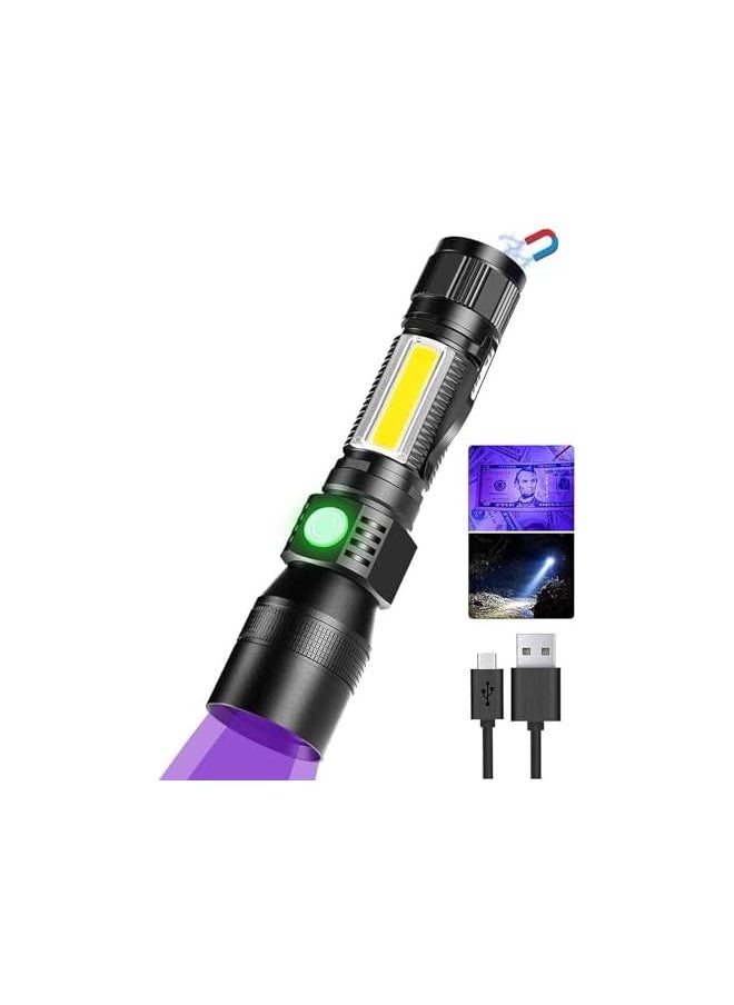 PROMASS promass Rechargeable Flashlights, 3 in 1 Super Bright Black Light Flashlights 1200 Lumens, 7 Modes, Zoomable, IPX6 Waterproof Flash Light Recharchable for Camping, Emergency, Pet Clothing Detection  - Image 2