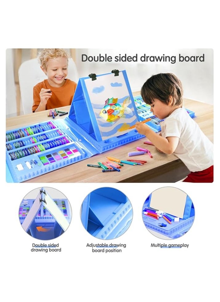 Generic TOMMY HOME 208 Pieces Deluxe Drawing and Coloring Set for 6-12 Years Old Kids, Watercolor Pencils for Kids Girls Boys (Blue - 208 Pieces)  - Image 5