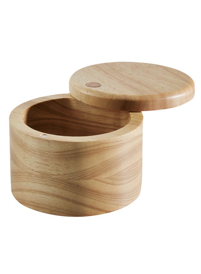 اييشا قبو ملح باراوود مع غطاء من آيشا كاري بانتري وير / صندوق ملح باراوود مع غطاء - 4 بوصات، بني - Image 1