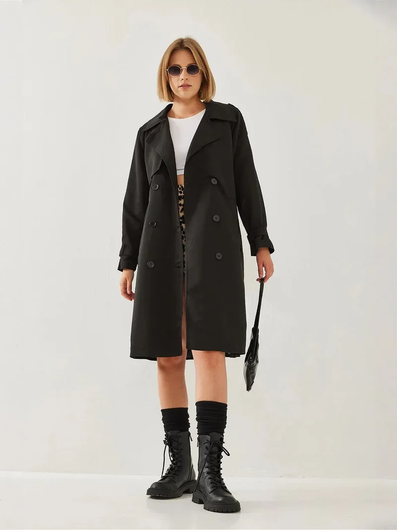 بيانكو لوتشي LUCCI Belted Midi Trench Coat