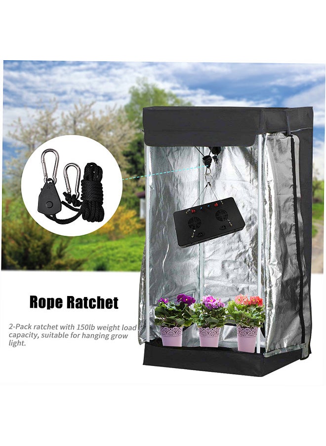 Generic 2-Pack Ratchet 1/8 Inch Adjustable Heavy Duty Tie Down Rope Carabiner Hook Clip Hanger 150lb Capacity for Grow Light Luggage Strap  - Image 5