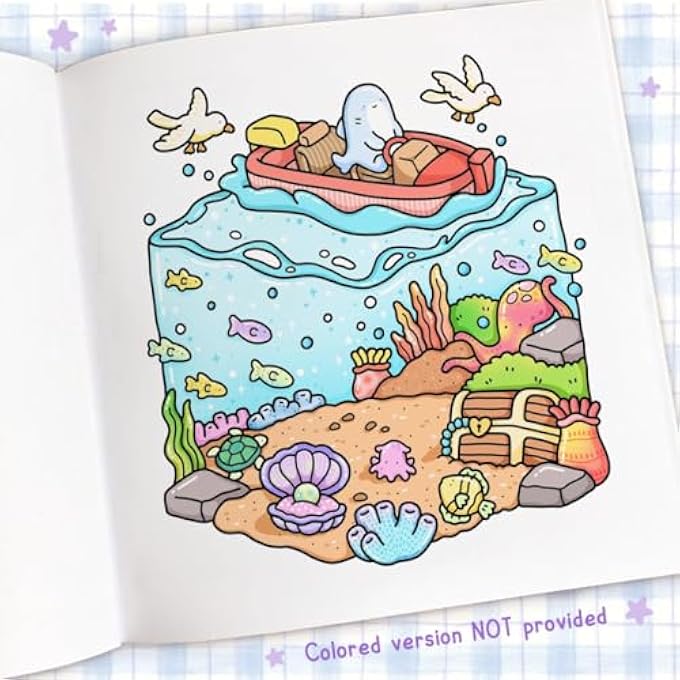 COZY COLORING BOOK, COLORING BOOK FOR KIDS & ADULTS, COZY SPACES MINI WATERCOLOR STYLE DESIGNS, STRESS RELIEF & RELAXATION COLORING BOOKS, GIFT FOR TEENS & ADULTS - Image 3