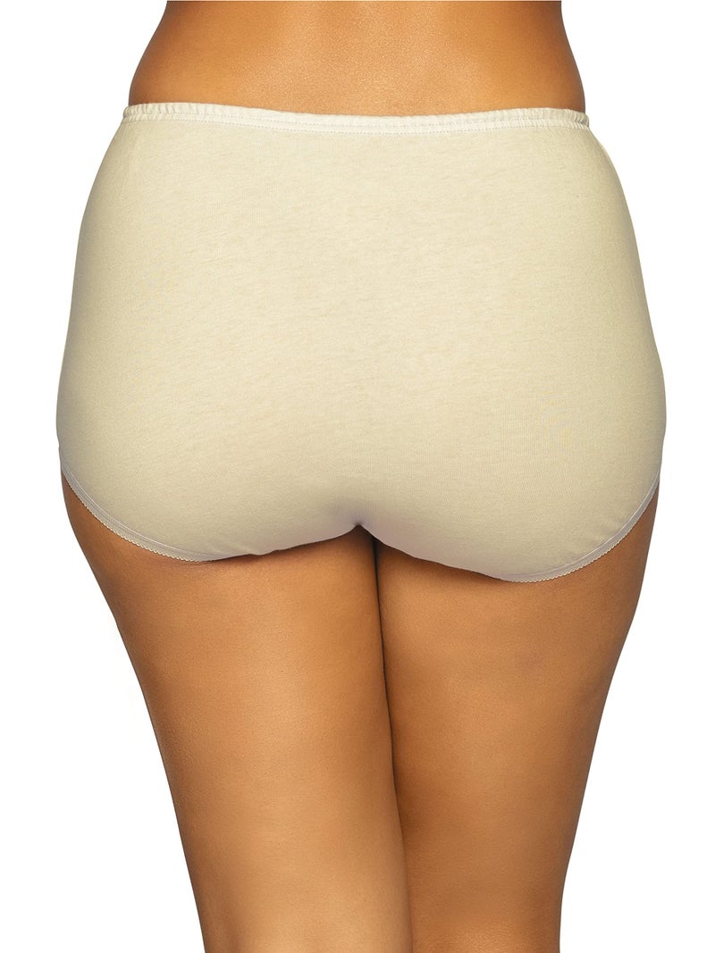 Vanity Fair Women's Perfectly Yours High Waisted Brief Panties, Cotton-3 Pack-Pink/Candleglow/Blue, 8 - Image 3