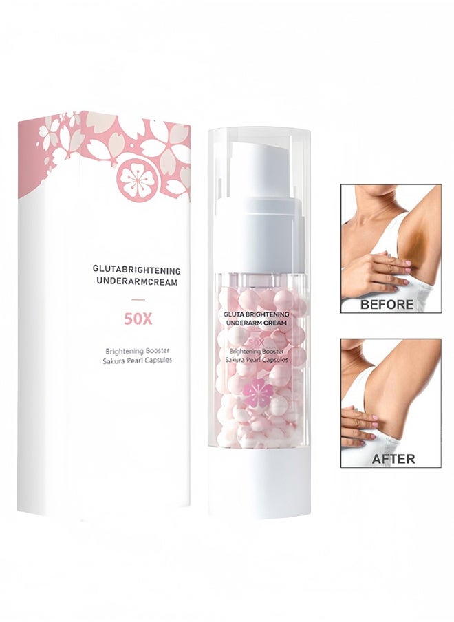 SAKURA Gluta Brightening Underarm Cream, Sakura Underarm Whitening Cream, Sakura Pearl Capsule, Brightening Booster Sakura Pearl Capsules, Cosros Sakura Gluta Brightening Underarm Cream  - Image 1