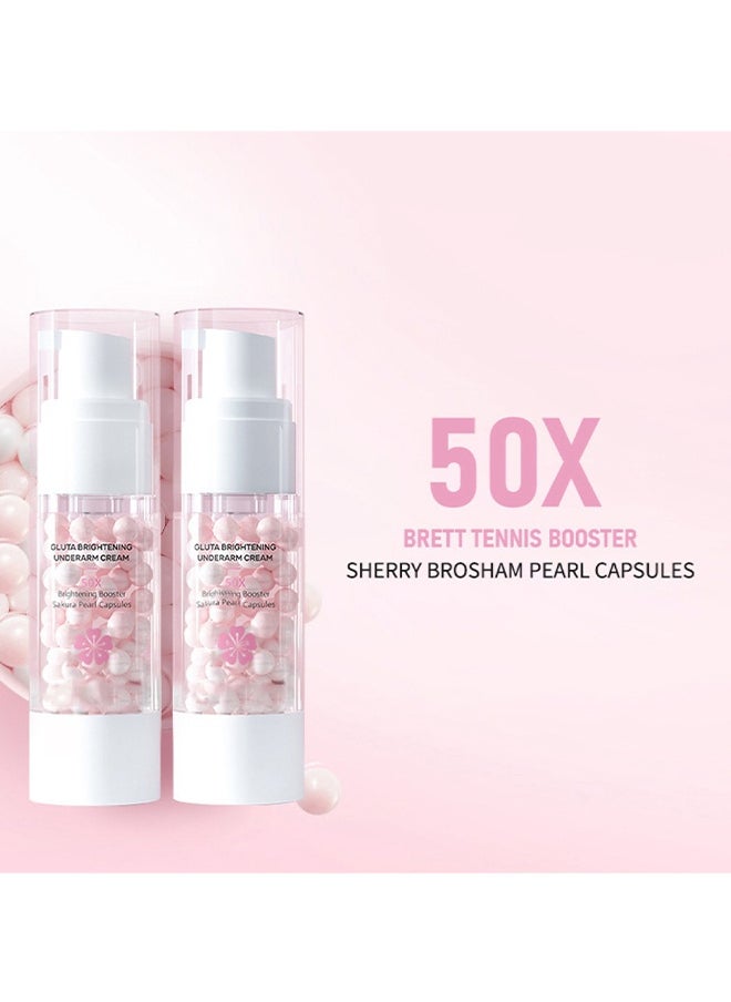 SAKURA Gluta Brightening Underarm Cream, Sakura Underarm Whitening Cream, Sakura Pearl Capsule, Brightening Booster Sakura Pearl Capsules, Cosros Sakura Gluta Brightening Underarm Cream  - Image 2