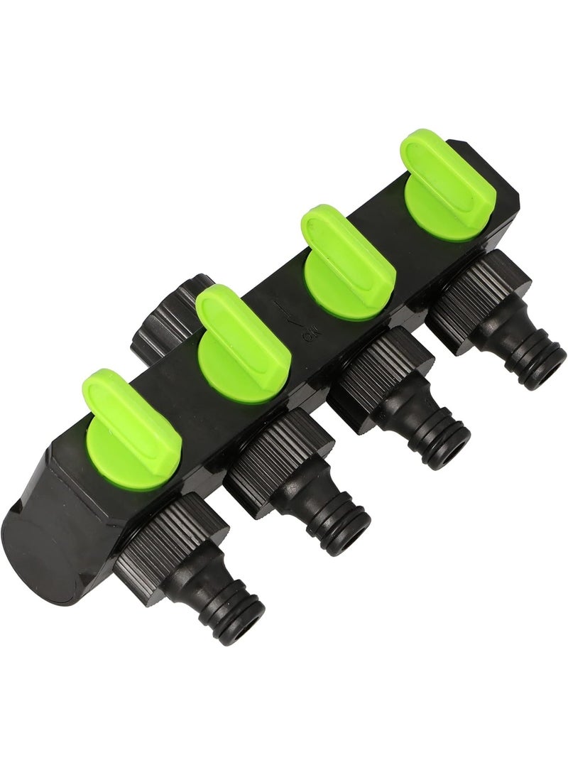 Emerald 4-Way Distributor for tap, Water 4-Way Distributor with 4 Hose Quick couplings for Garden Irrigation, Water Flow is Adjustable and Lockable - Image 3