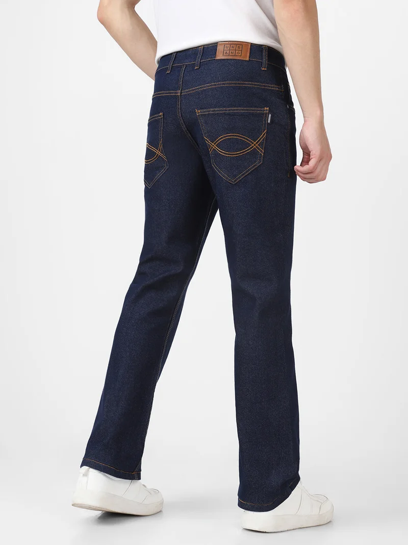 Urbano Fashion  Urbano Fashion Men's Dark Blue Washed Bootcut Jeans Stretchable for Men | Best Price UAE