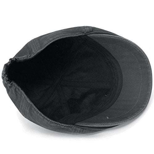 ililily Cotton Washed Flat Cap Cabbie Hat Gatsby Ivy Irish Hunting Newsboy Stretch Fit, Charcoal - Image 5
