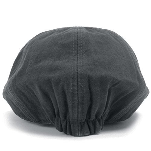 ililily Cotton Washed Flat Cap Cabbie Hat Gatsby Ivy Irish Hunting Newsboy Stretch Fit, Charcoal - Image 4