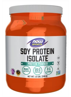 Sports Nutrition, Soy Protein Isolate 20 G, 0 Carbs, Unflavored Powder, 1.2-Pound