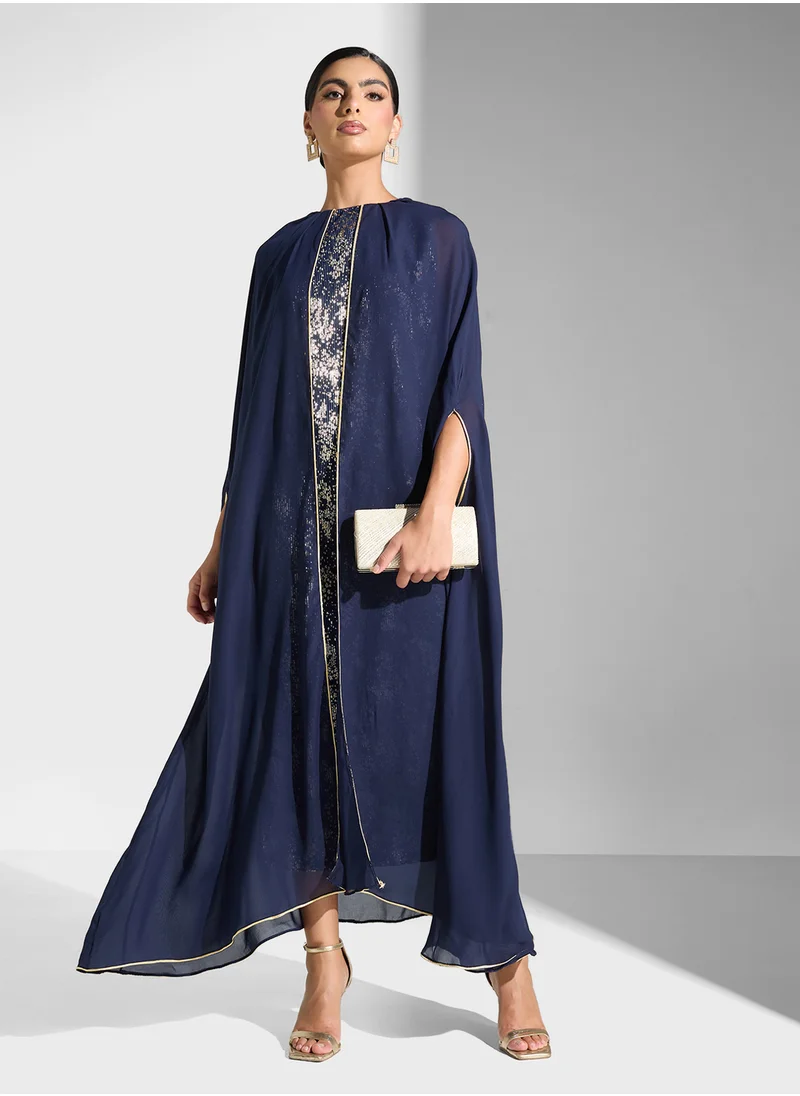 Golden Apple Split Sleeves Maxi Dress