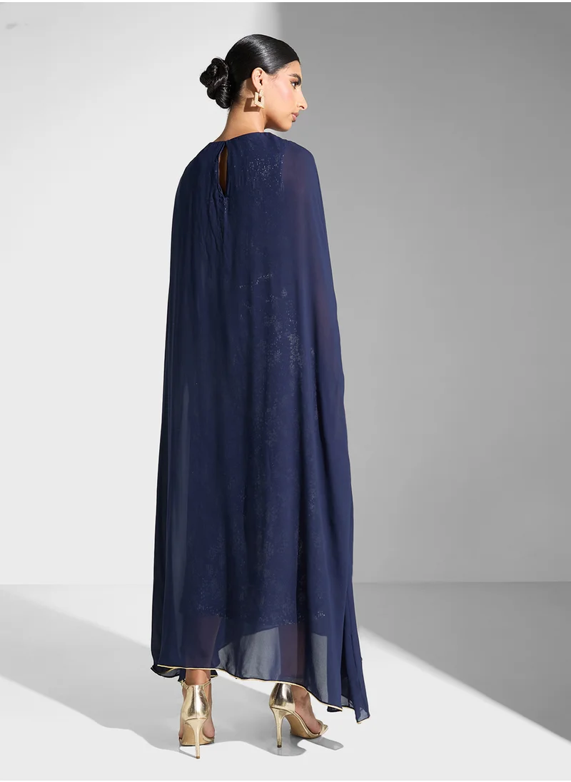 Golden Apple Split Sleeves Maxi Dress