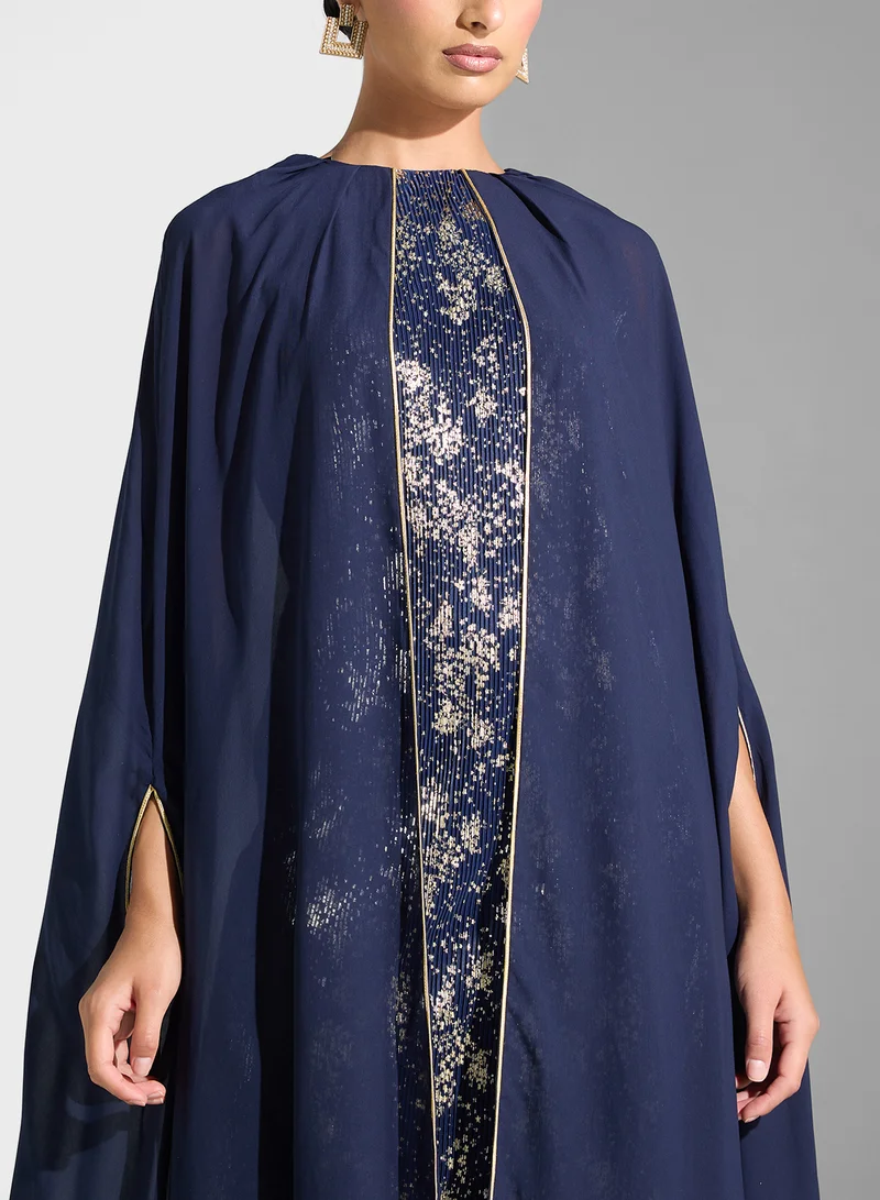 Golden Apple Split Sleeves Maxi Dress