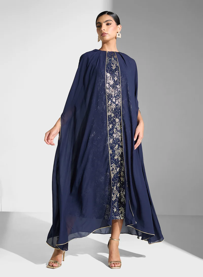 Golden Apple Split Sleeves Maxi Dress